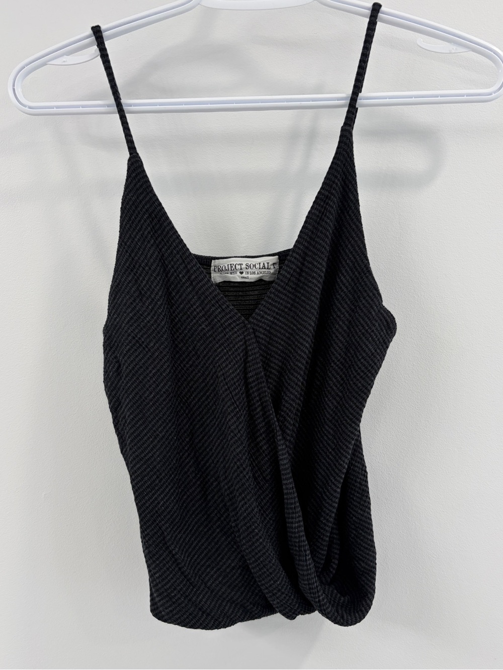 Project Social T Black Draped V-Neck Cami Tank - Small